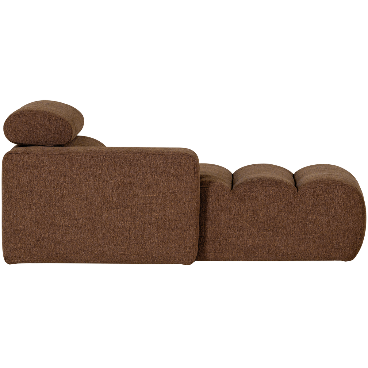 Woood | Chaise longue Novi element arm links boucle mokkabruin