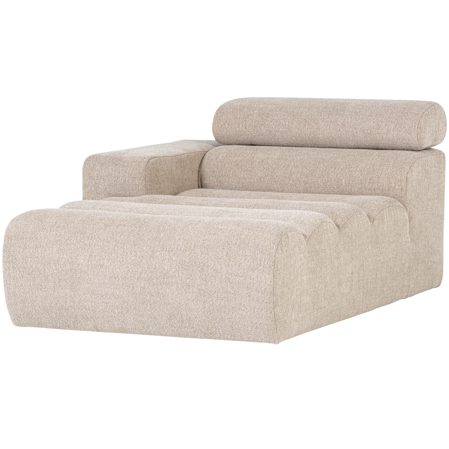 Woood | Chaise longue Novi element arm links boucle naturel