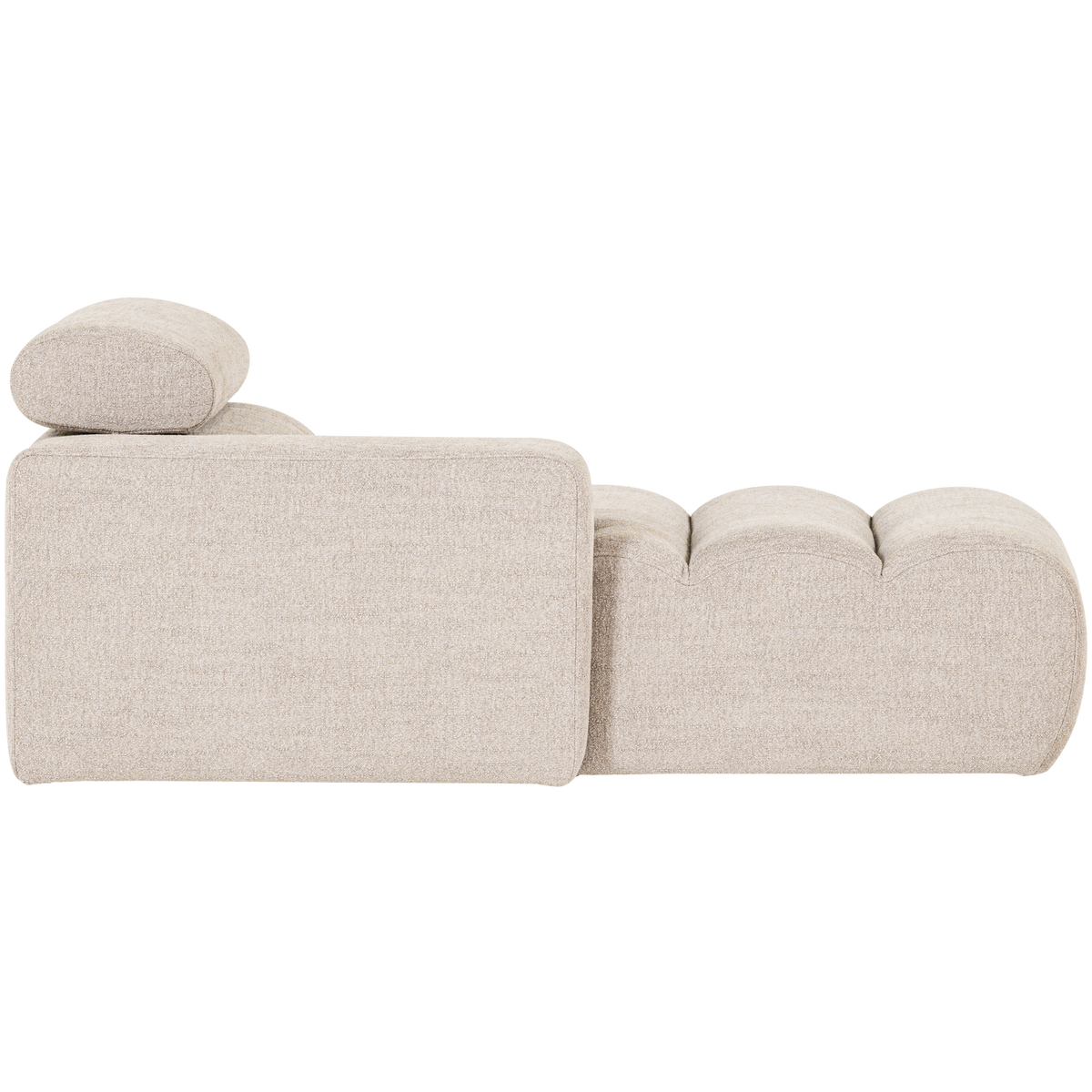 Woood | Chaise longue Novi element arm links boucle naturel