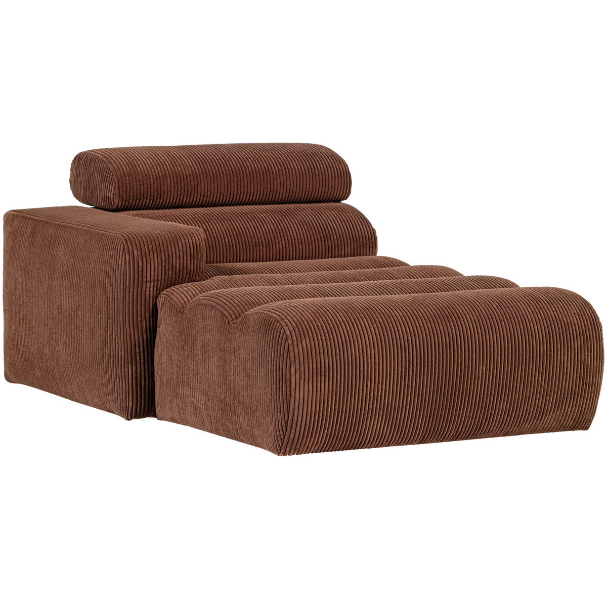 Woood | Chaise longue Novi element arm links ribstof terra