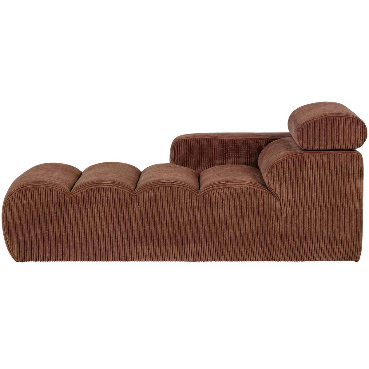 Woood | Chaise longue Novi element arm links ribstof terra
