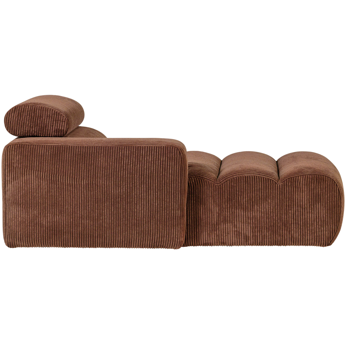 Woood | Chaise longue Novi element arm links ribstof terra