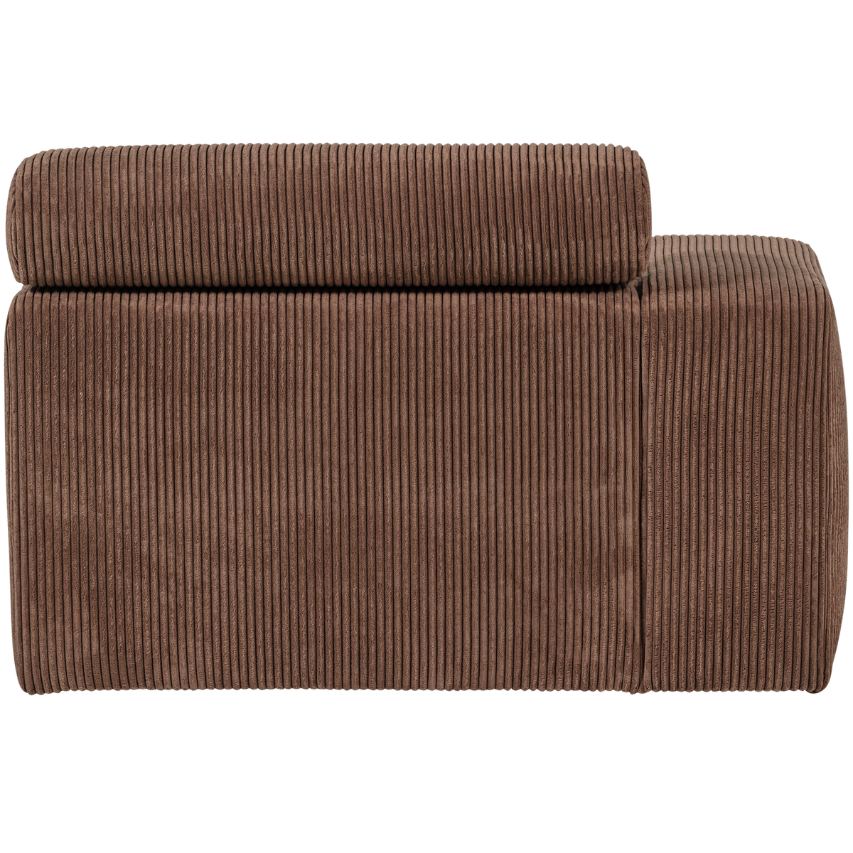 Woood | Chaise longue Novi element arm links ribstof mokkabruin
