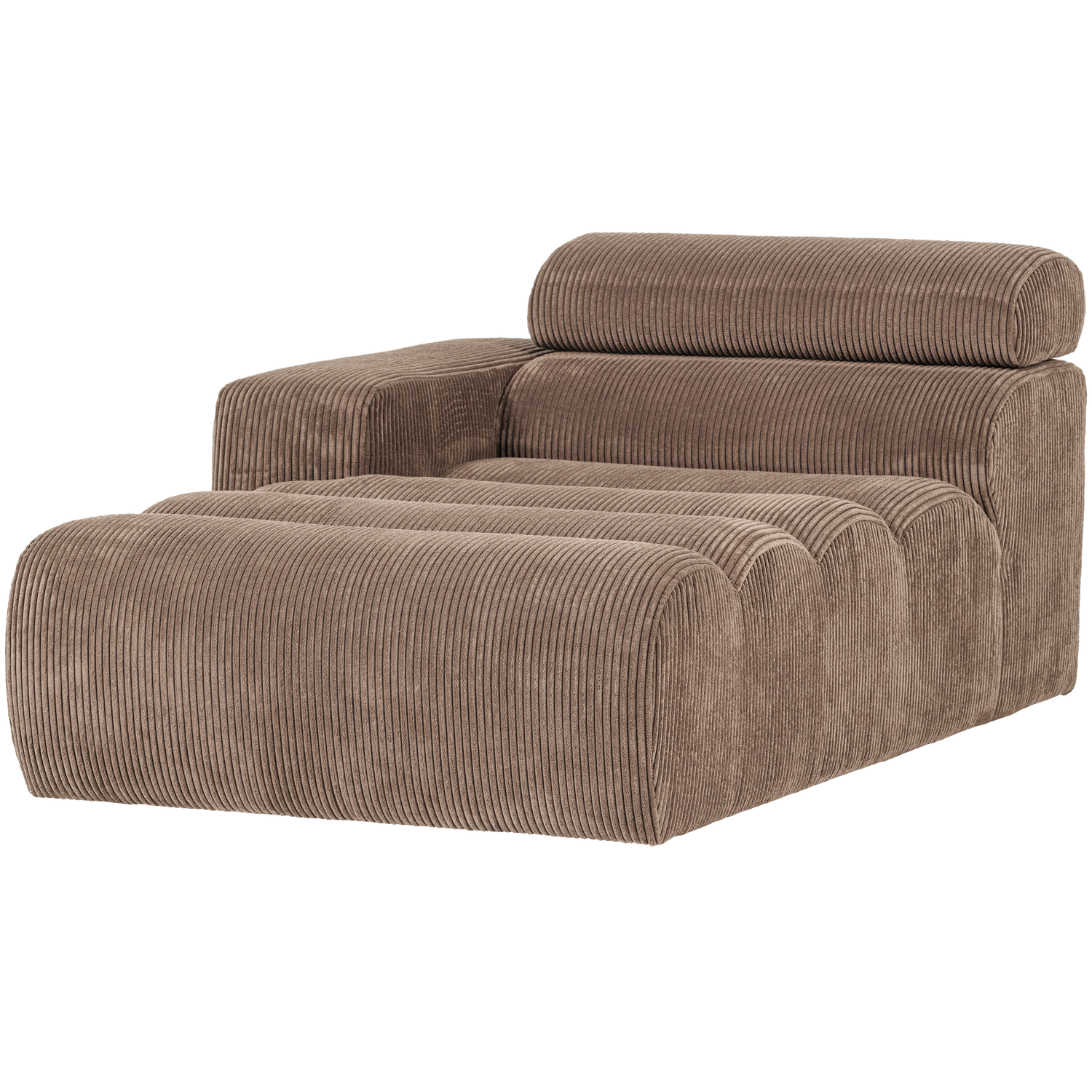 Woood | Chaise longue Novi element arm links ribstof taupe