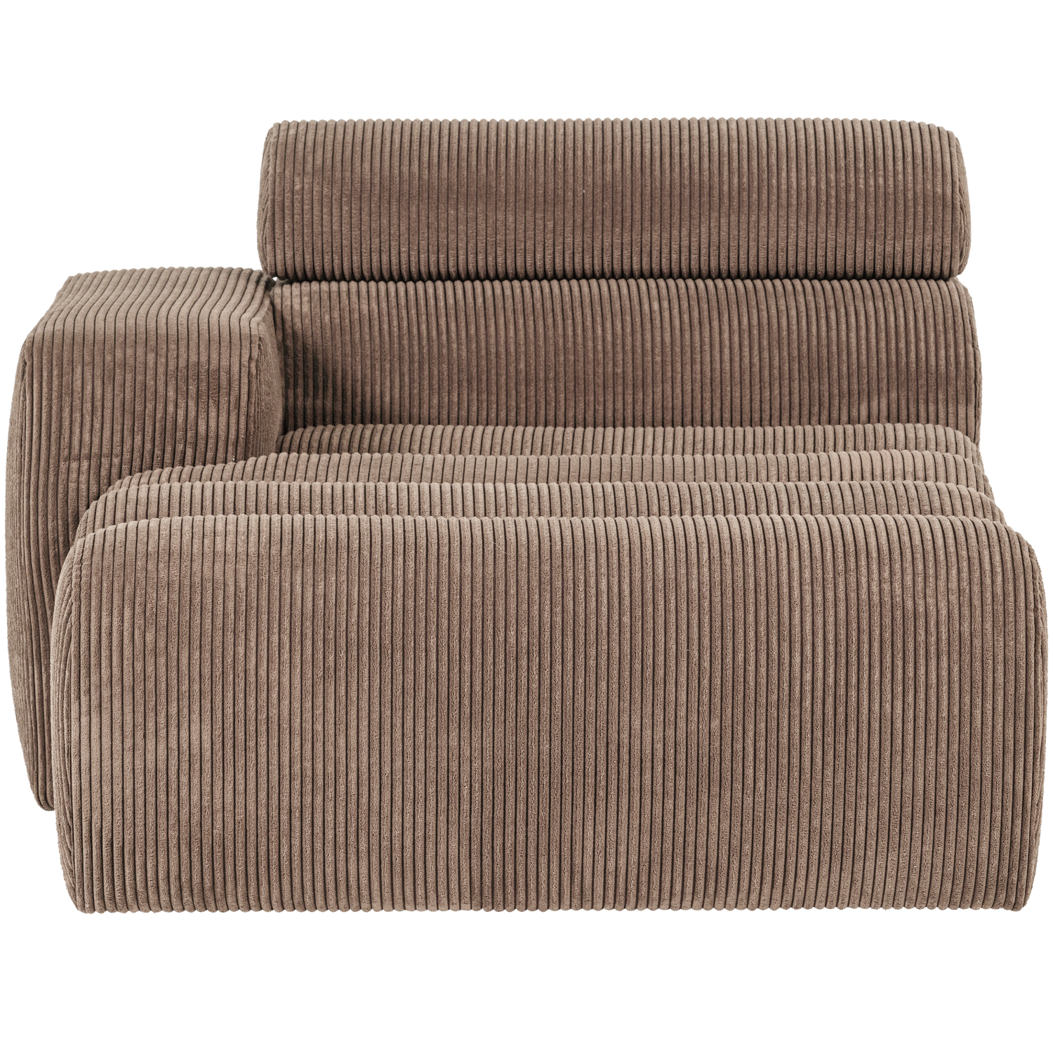 Woood | Chaise longue Novi element arm links ribstof taupe