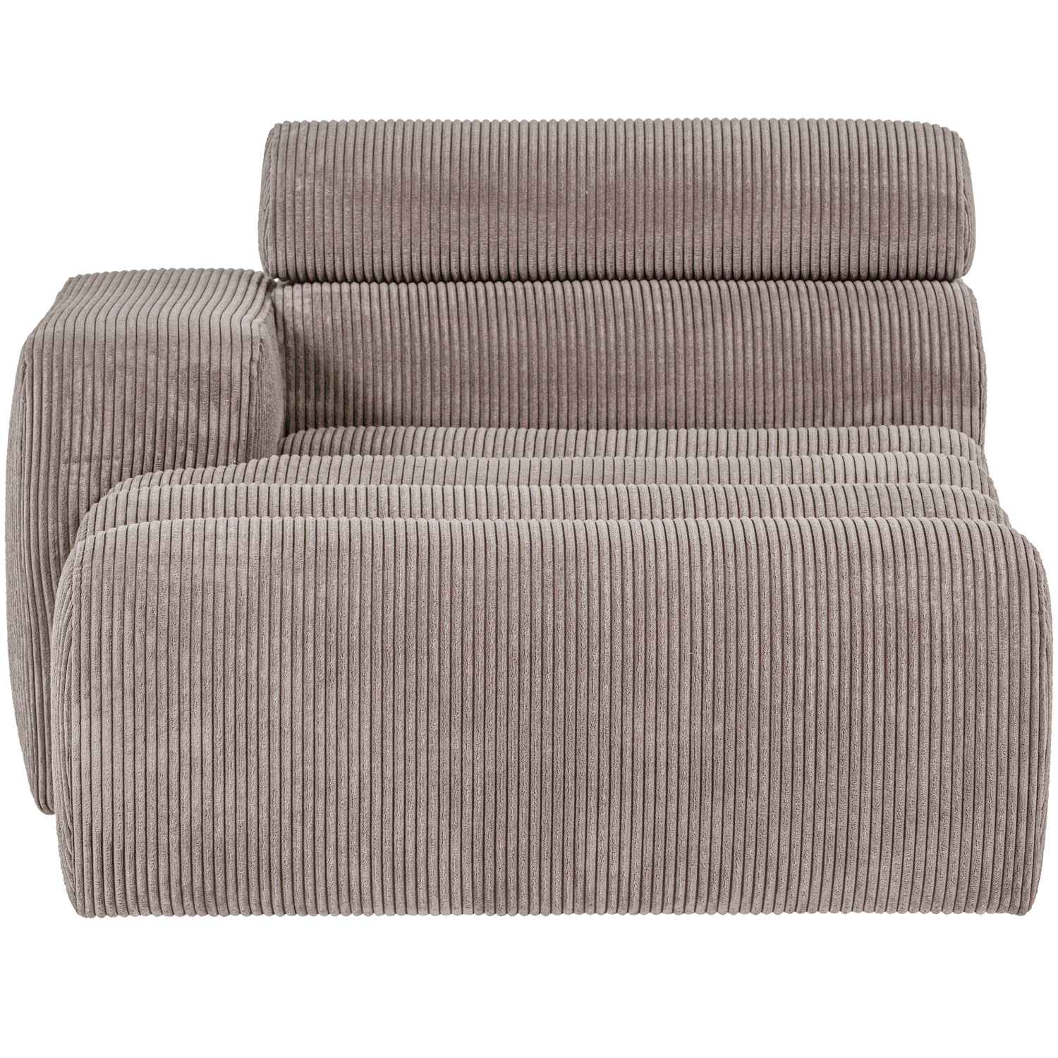Woood | Chaise longue Novi element arm links ribstof zand