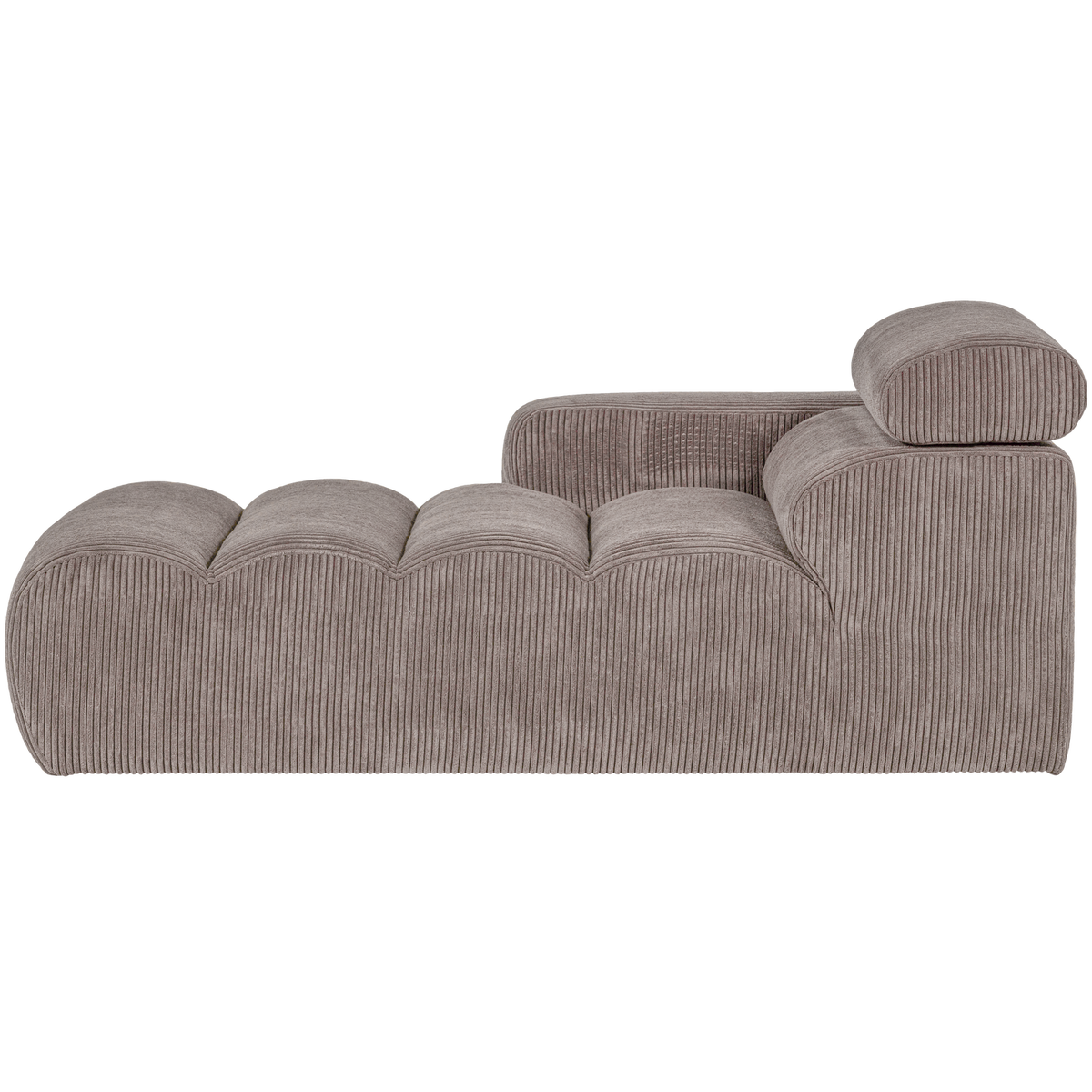 Woood | Chaise longue Novi element arm links ribstof zand
