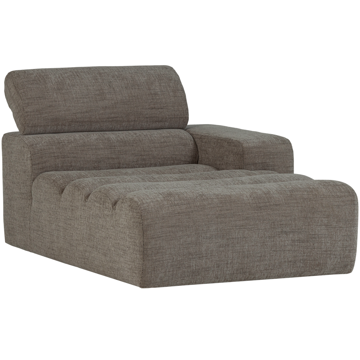 Woood | Chaise longue Novi element arm rechts grijs melange