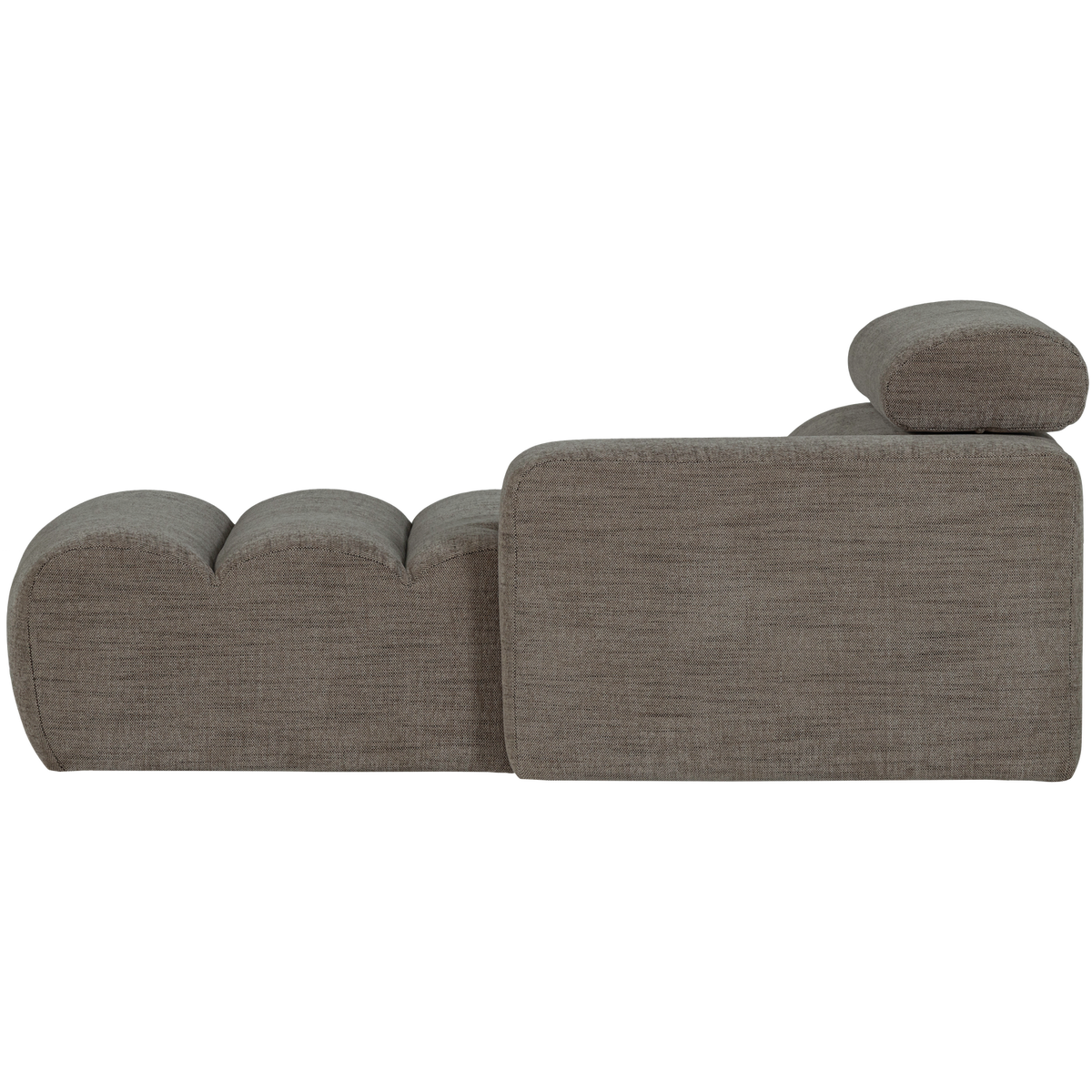 Woood | Chaise longue Novi element arm rechts grijs melange
