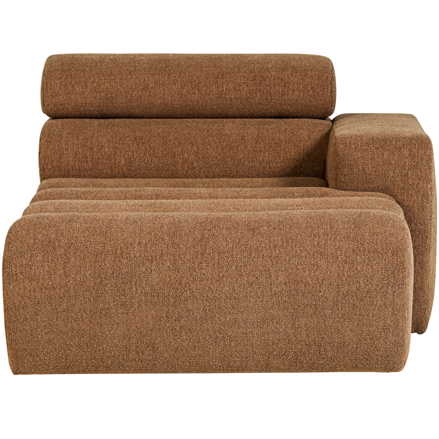 Woood | Chaise longue Novi element arm rechts boucle karamelbruin
