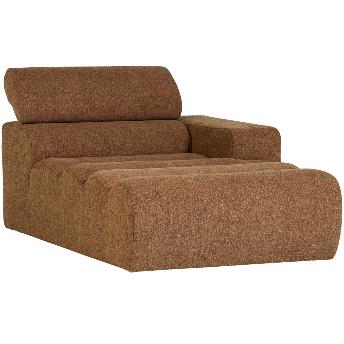 Woood | Chaise longue Novi element arm rechts boucle karamelbruin