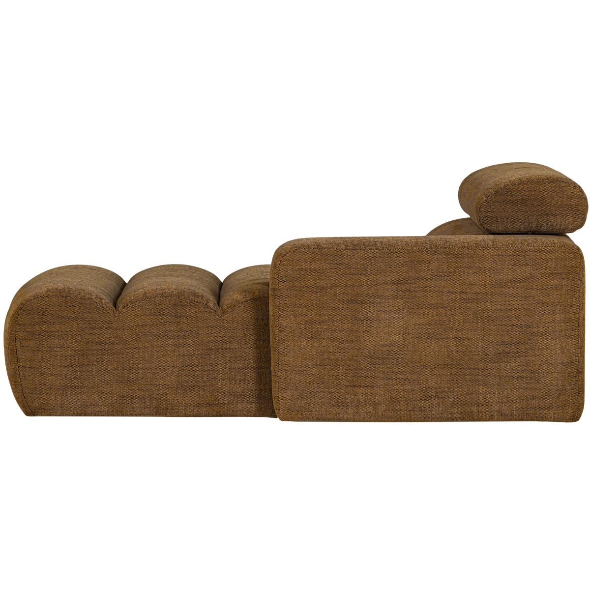 Woood | Chaise longue Novi element arm rechts karamelbruin melange