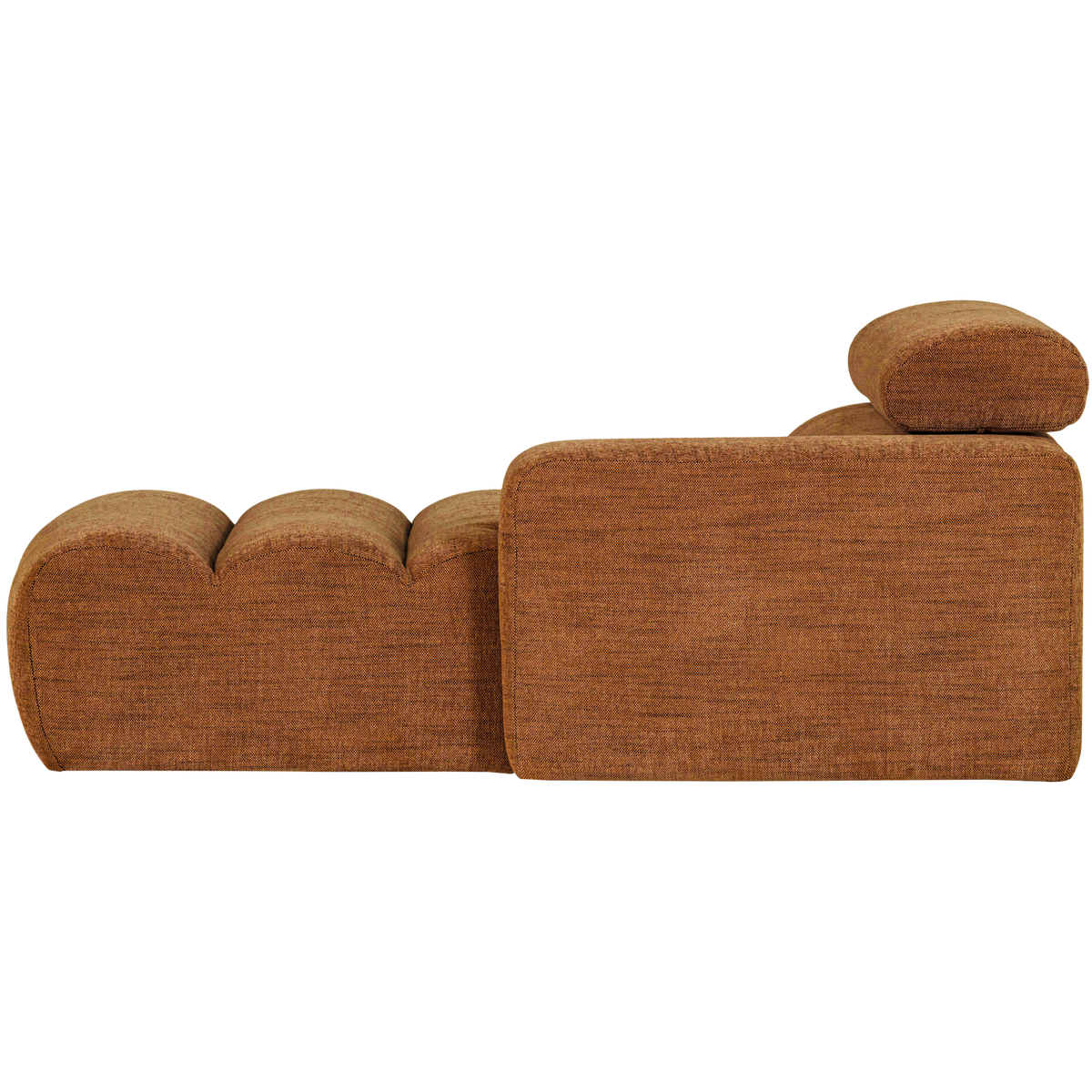 Woood | Chaise longue Novi element arm rechts oranje melange