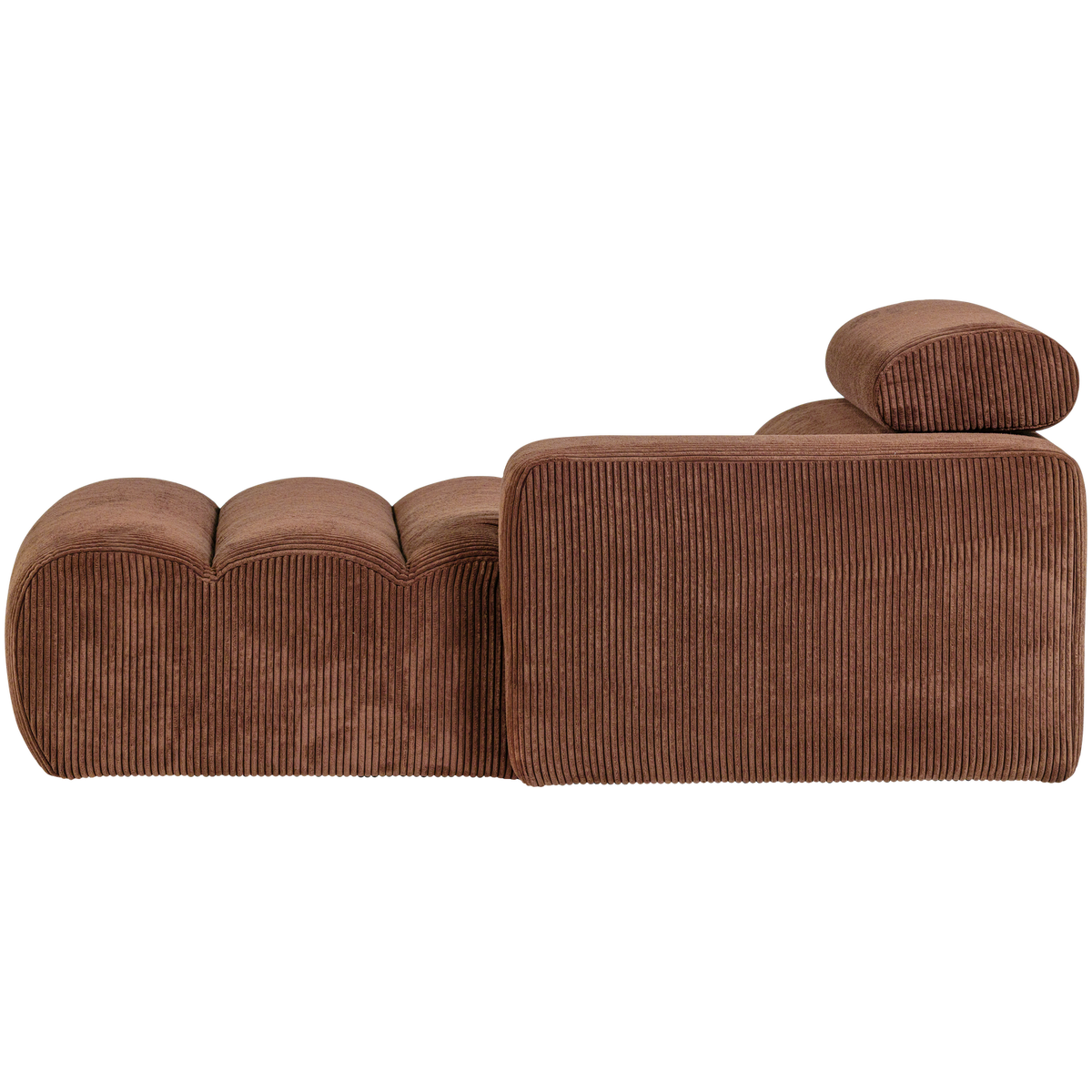 Woood | Chaise longue Novi element arm rechts ribstof terra