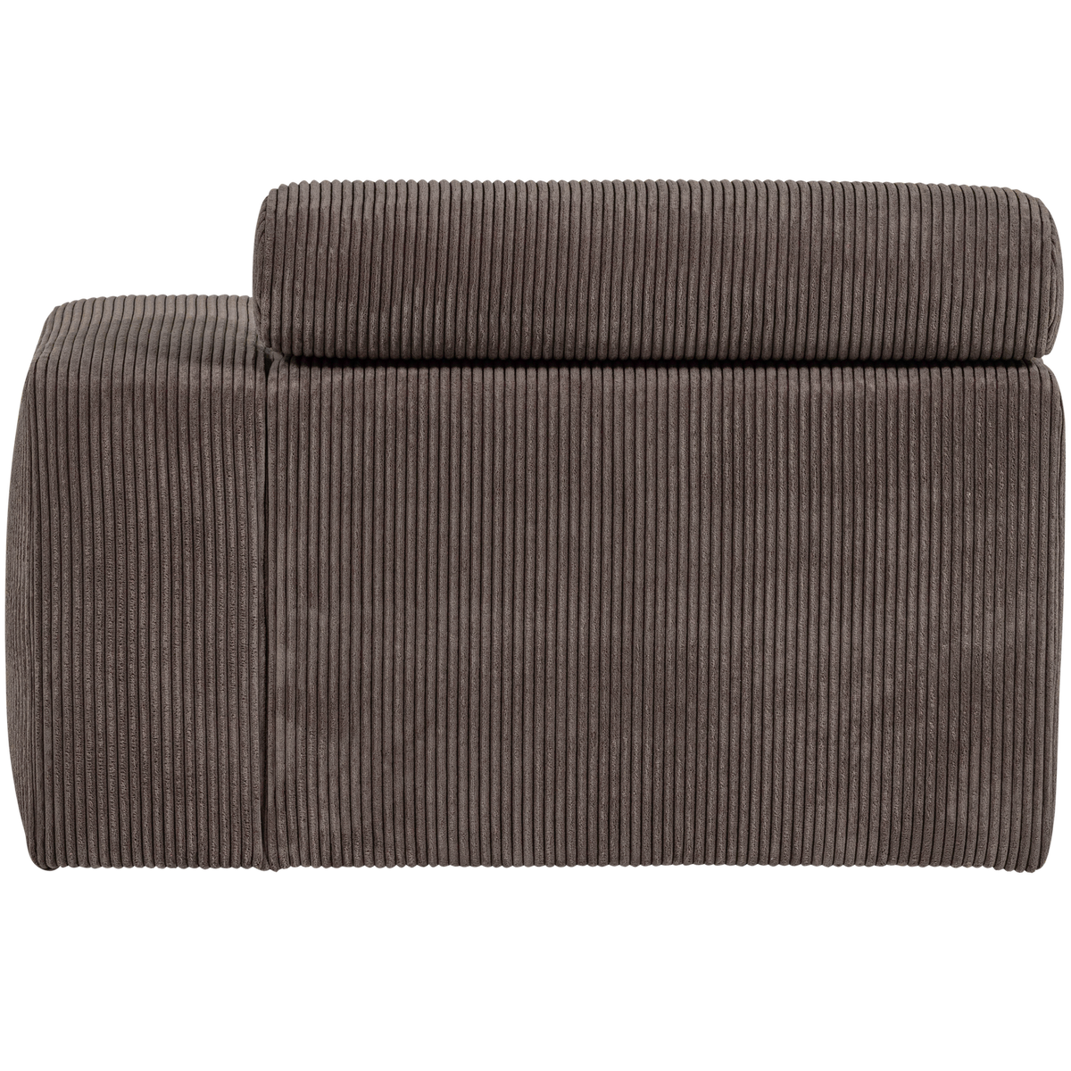 Woood | Chaise longue Novi element arm rechts ribstof grijsbruin