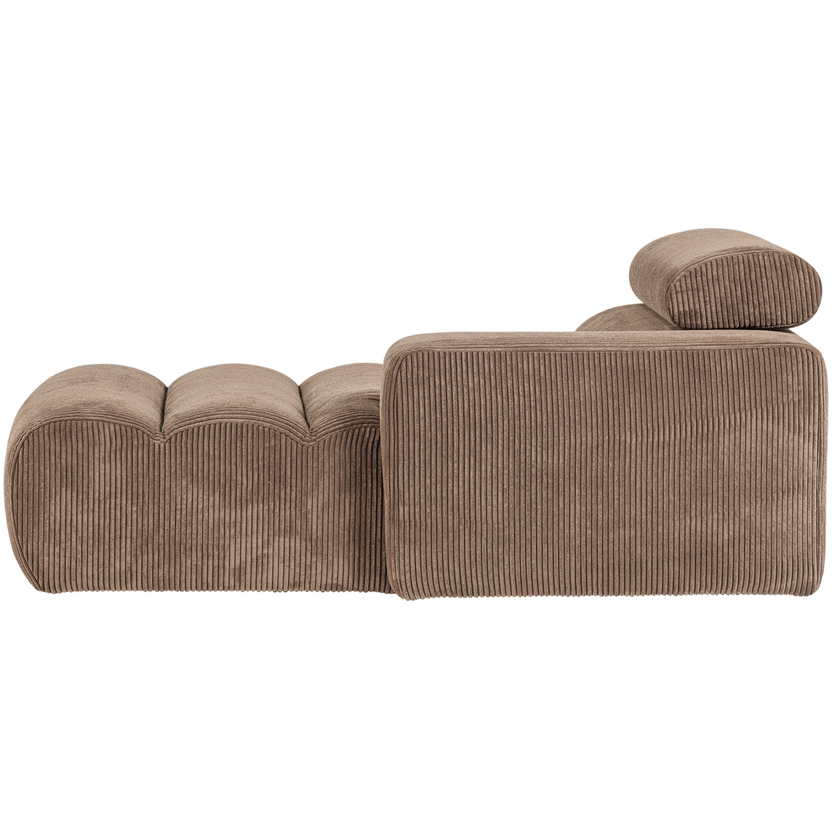 Woood | Chaise longue Novi element arm rechts ribstof taupe
