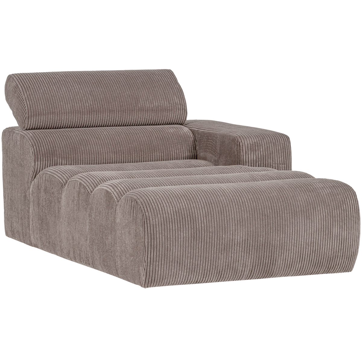 Woood | Chaise longue Novi element arm rechts ribstof zand