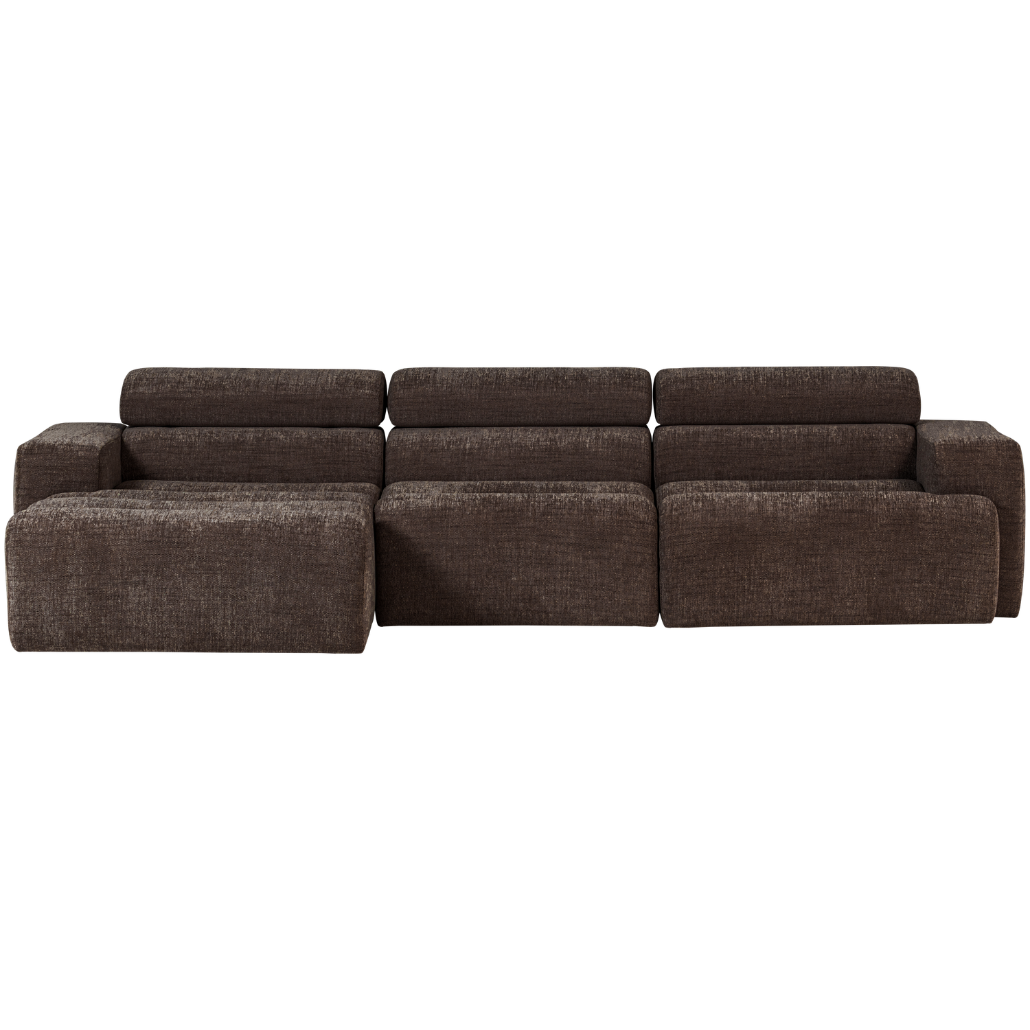 Woood | Chaise longue Novi links donkerbruin melange