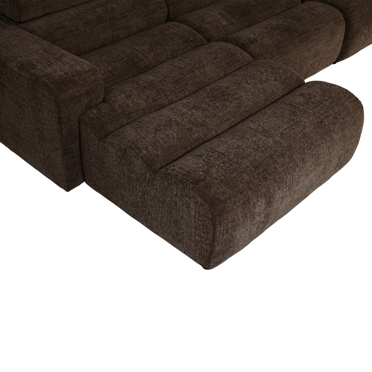 Woood | Chaise longue Novi links donkerbruin melange