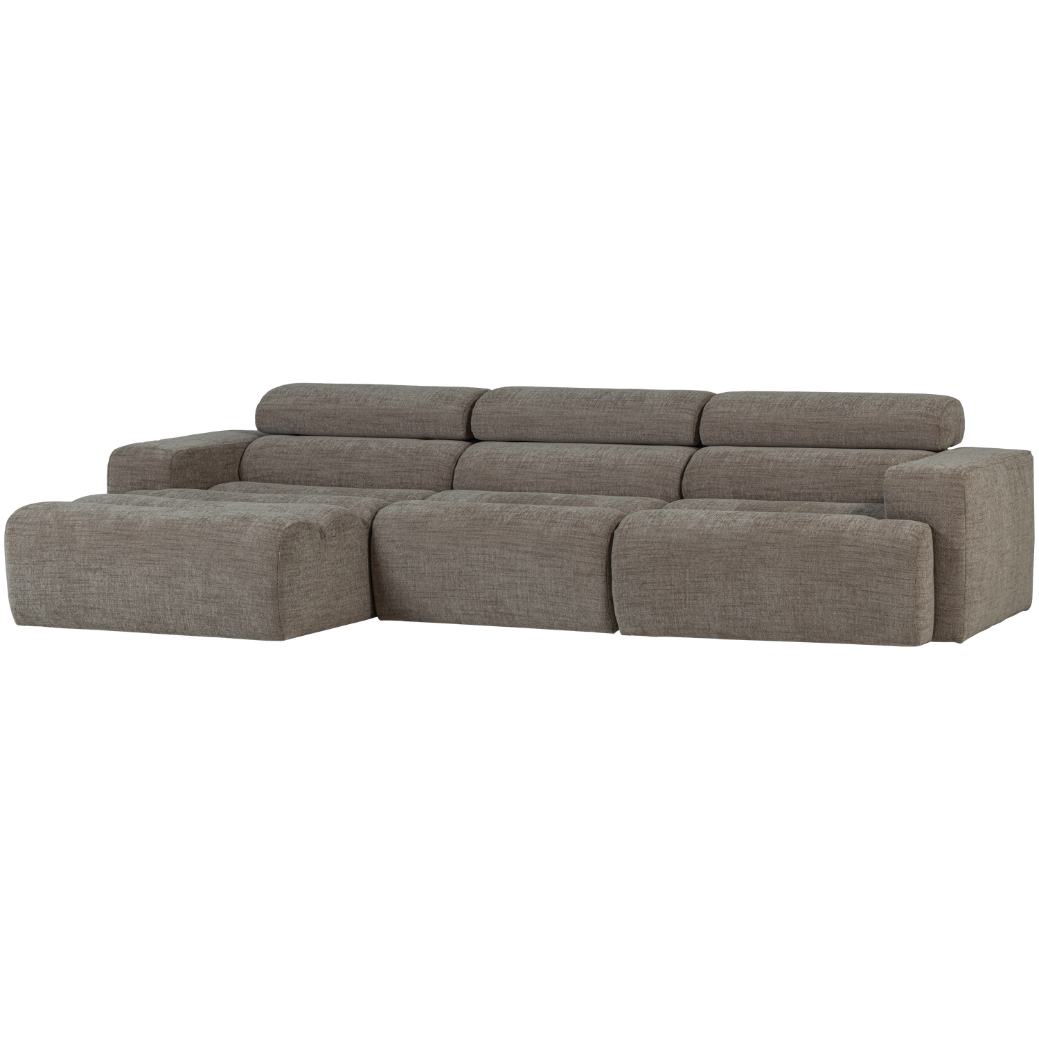 Woood | Chaise longue Novi links grijs melange