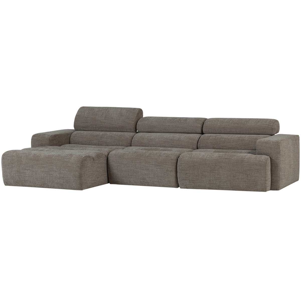Woood | Chaise longue Novi links grijs melange