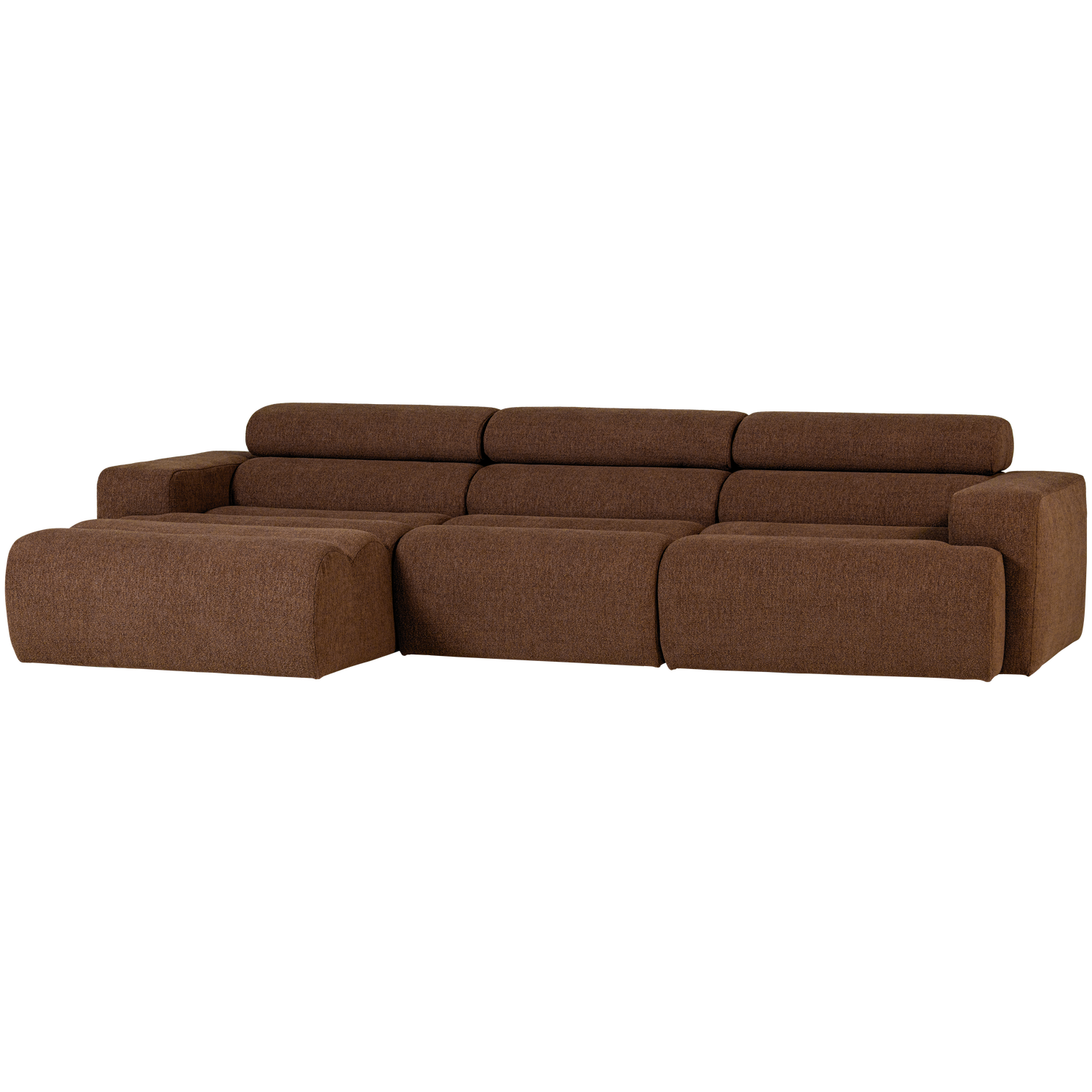 Woood | Chaise longue Novi links boucle mokkabruin