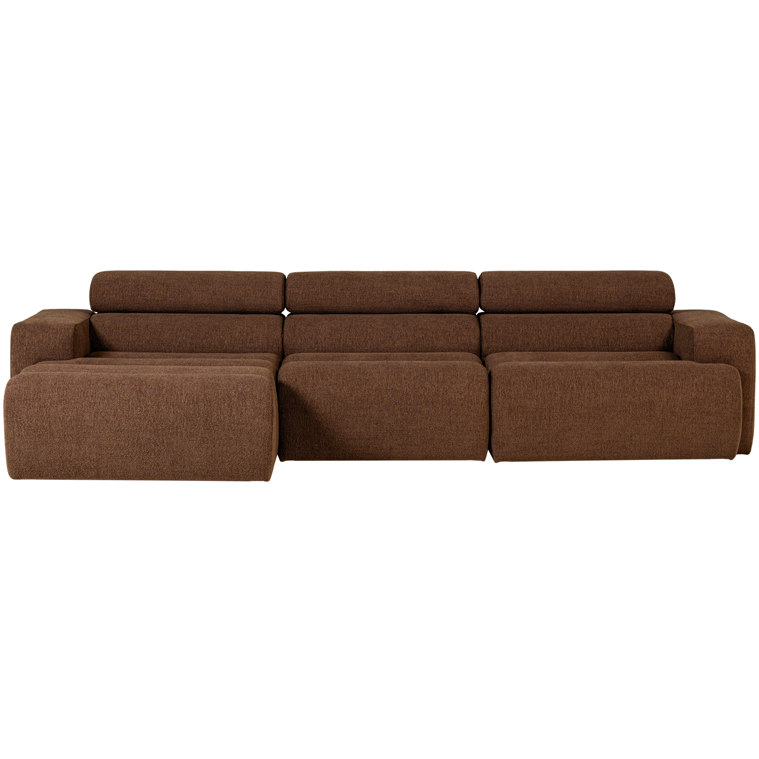 Woood | Chaise longue Novi links boucle mokkabruin