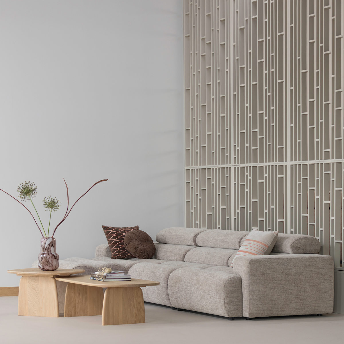 Woood | Chaise longue Novi links naturel melange