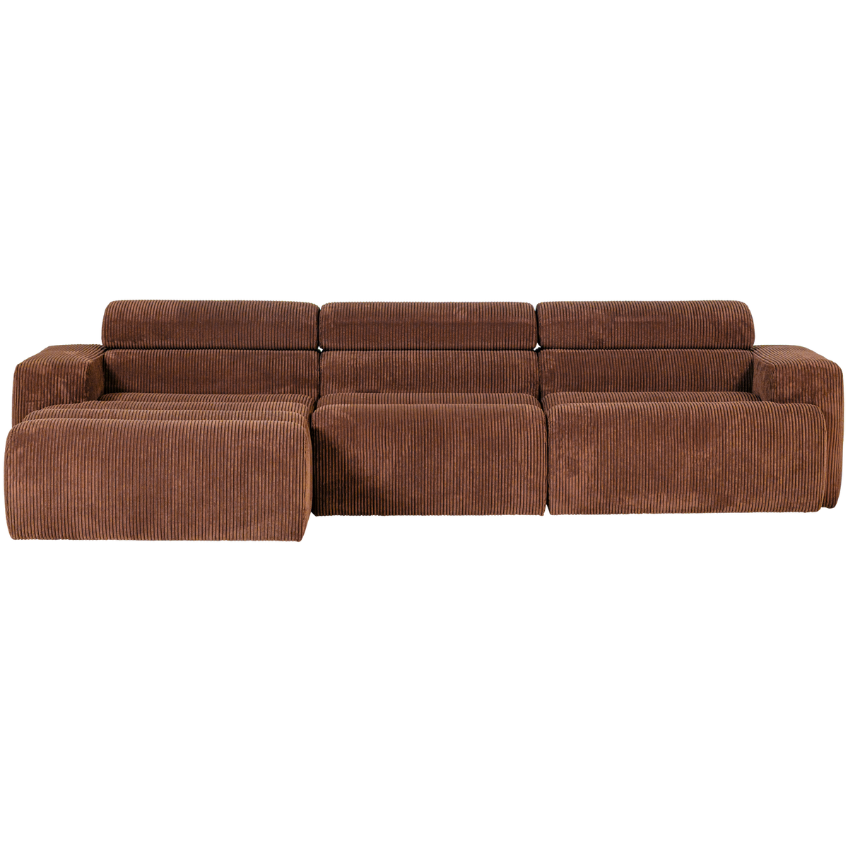 Woood | Chaise longue Novi links ribstof terra