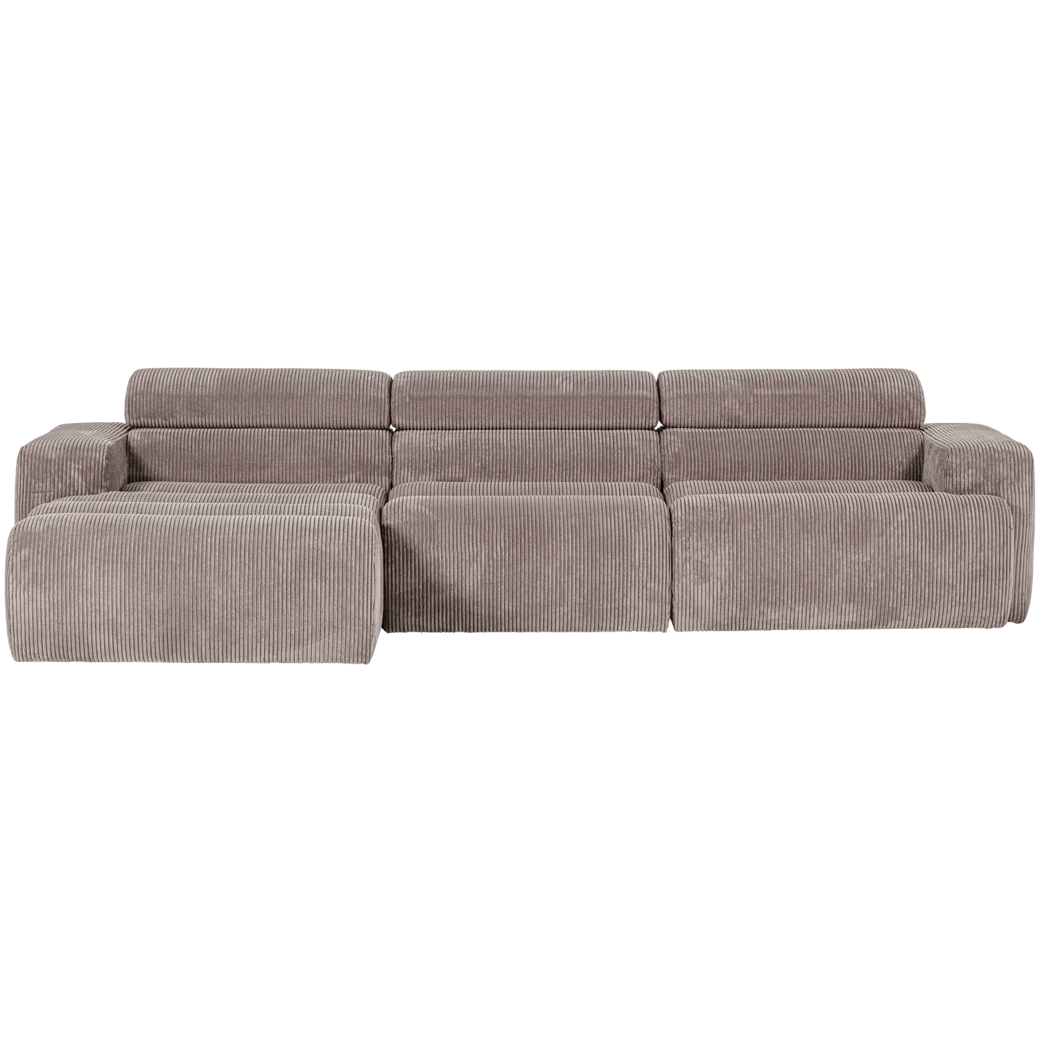 Woood | Chaise longue Novi links ribstof zand