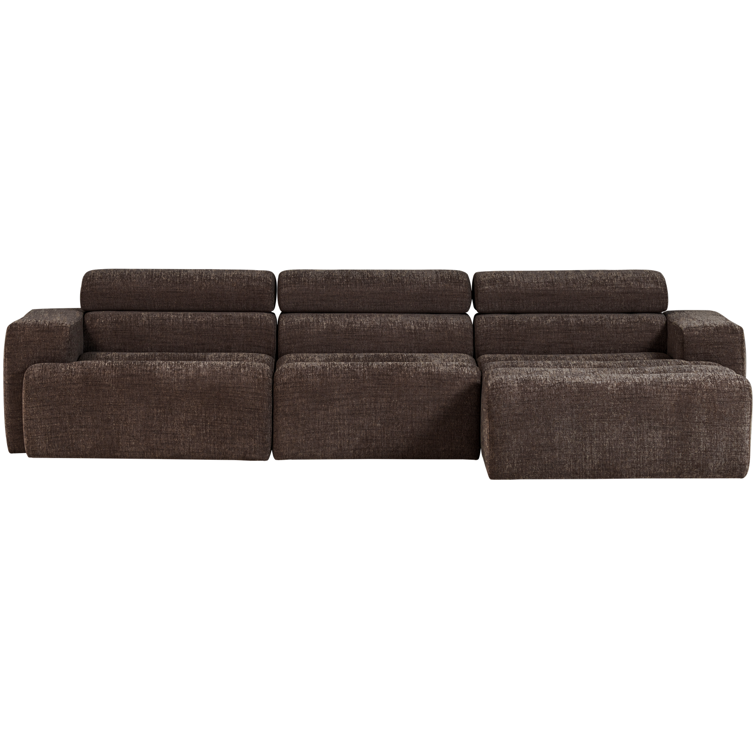 Woood | Chaise longue Novi rechts donkerbruin melange