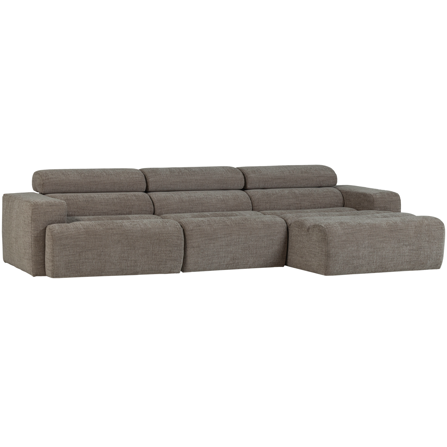 Woood | Chaise longue Novi rechts grijs melange