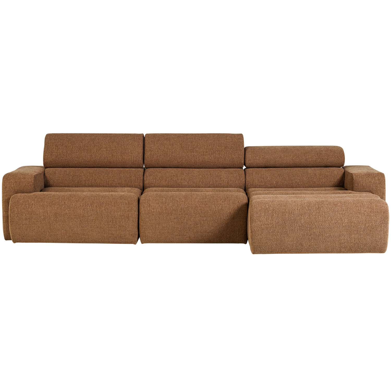 Woood | Chaise longue Novi rechts boucle karamelbruin