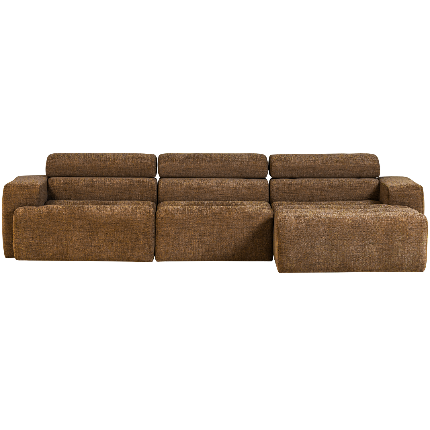 Woood | Chaise longue Novi rechts karamelbruin melange