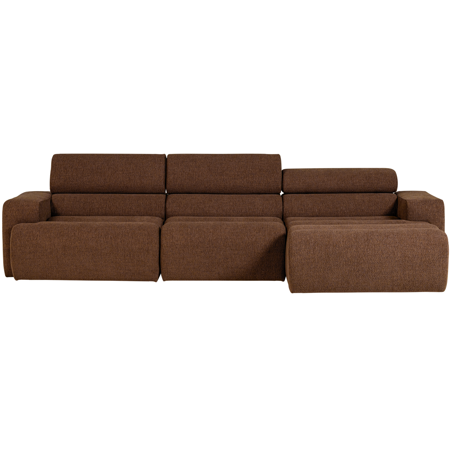 Woood | Chaise longue Novi rechts boucle mokkabruin
