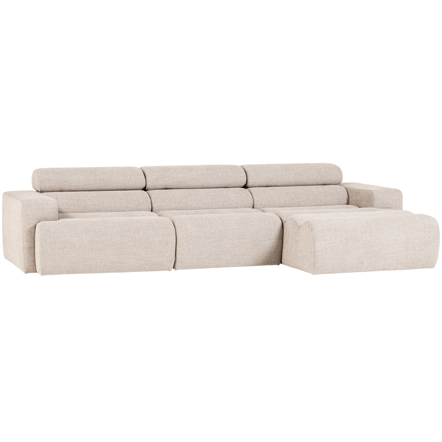 Woood | Chaise longue Novi rechts boucle naturel