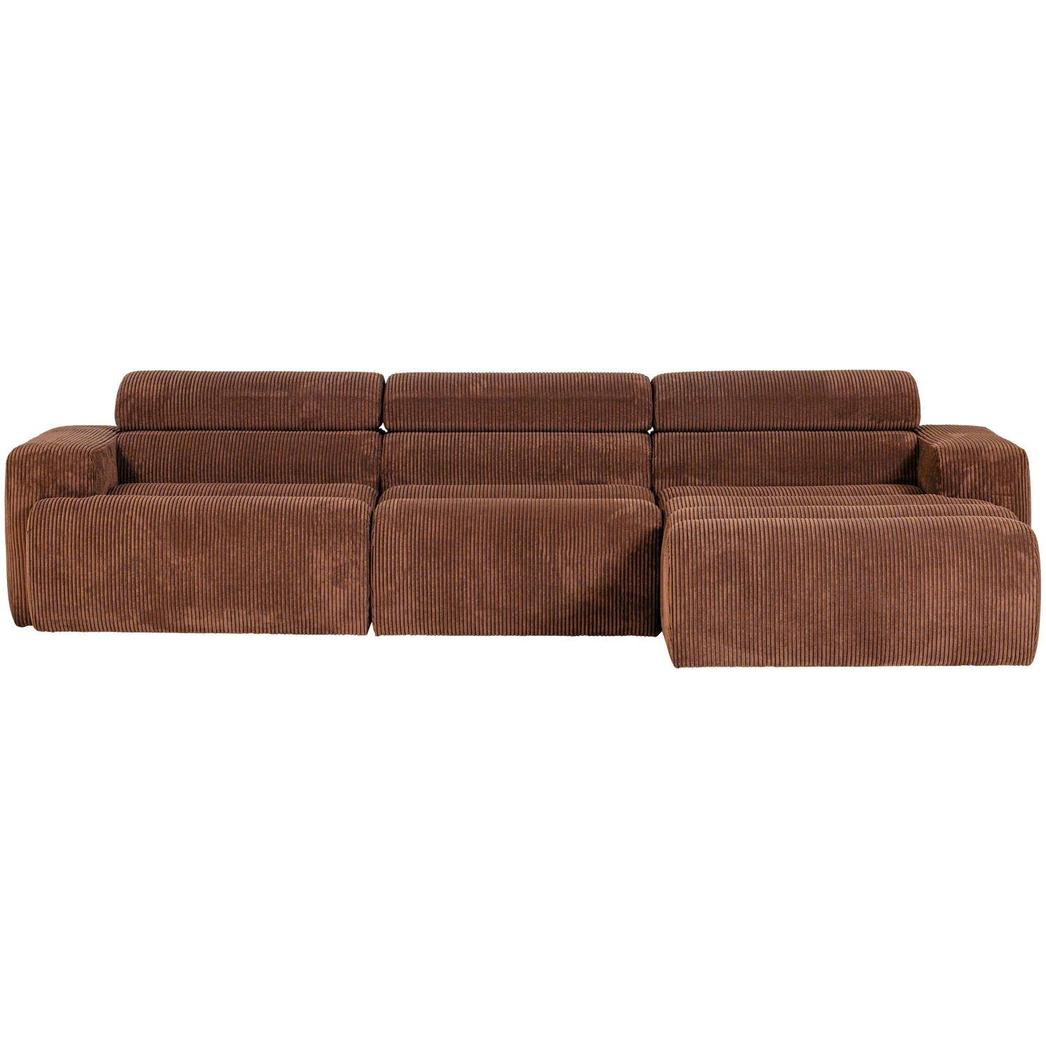 Woood | Chaise longue Novi rechts ribstof terra