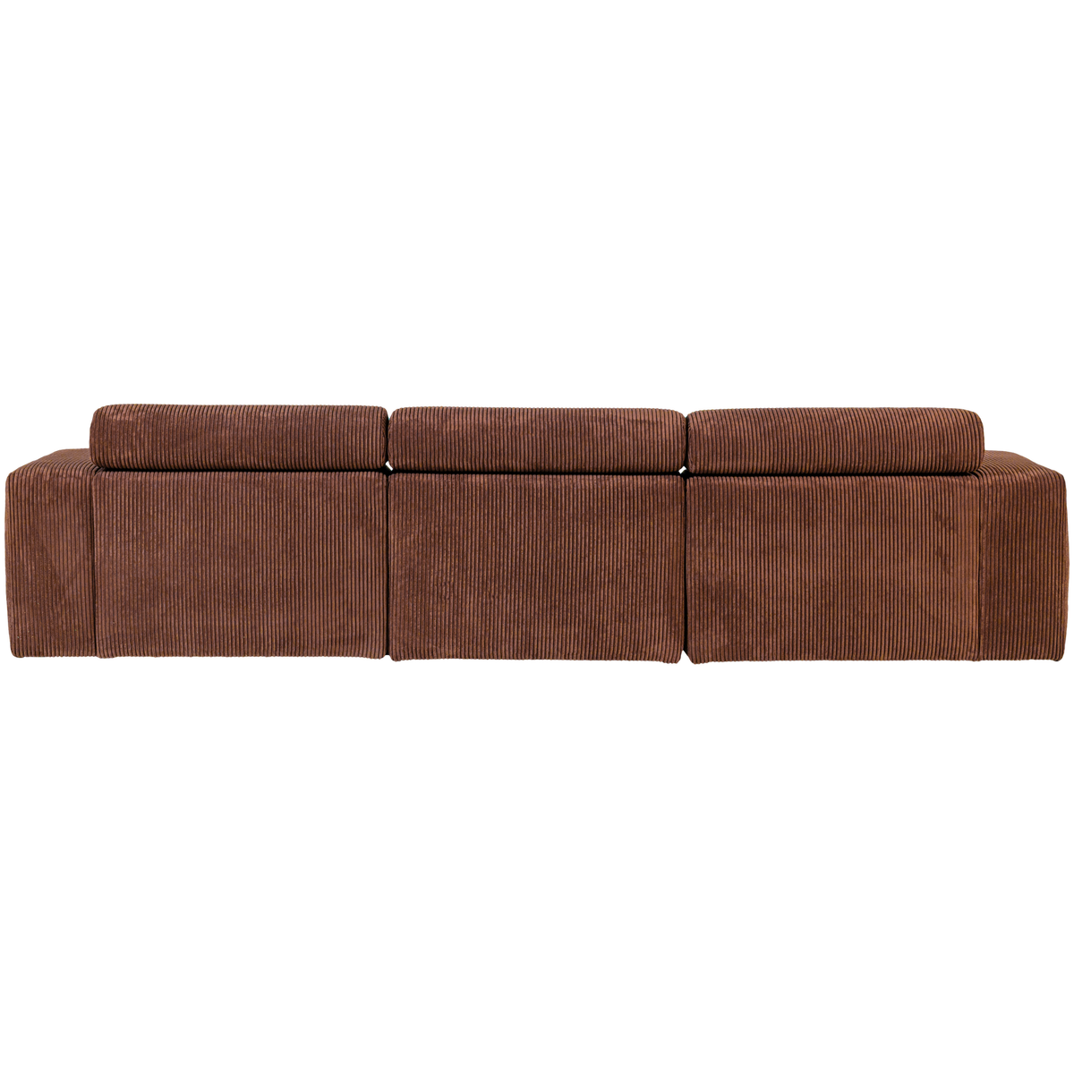 Woood | Chaise longue Novi rechts ribstof terra