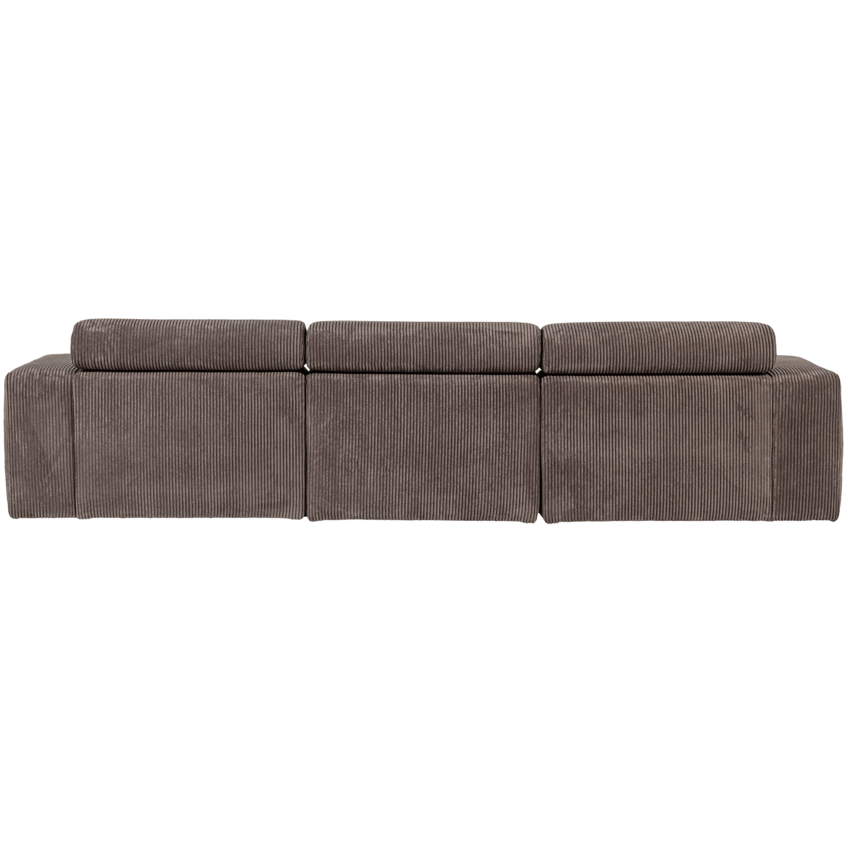 Woood | Chaise longue Novi rechts ribstof grijsbruin