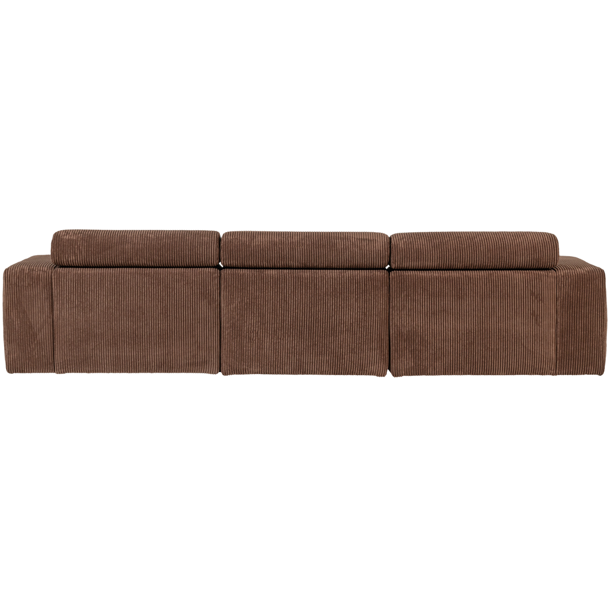 Woood | Chaise longue Novi rechts ribstof mokkabruin