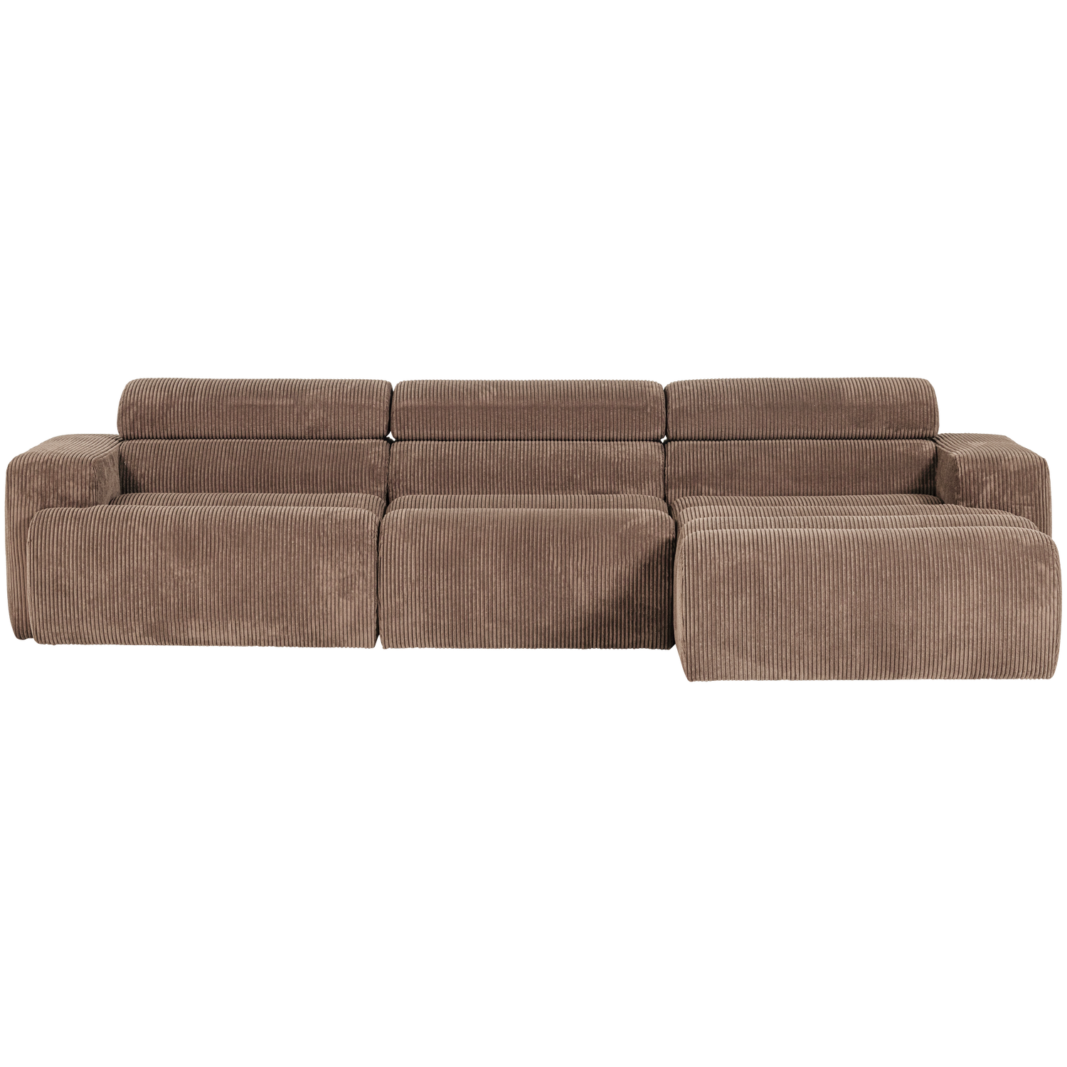 Woood | Chaise longue Novi rechts ribstof taupe