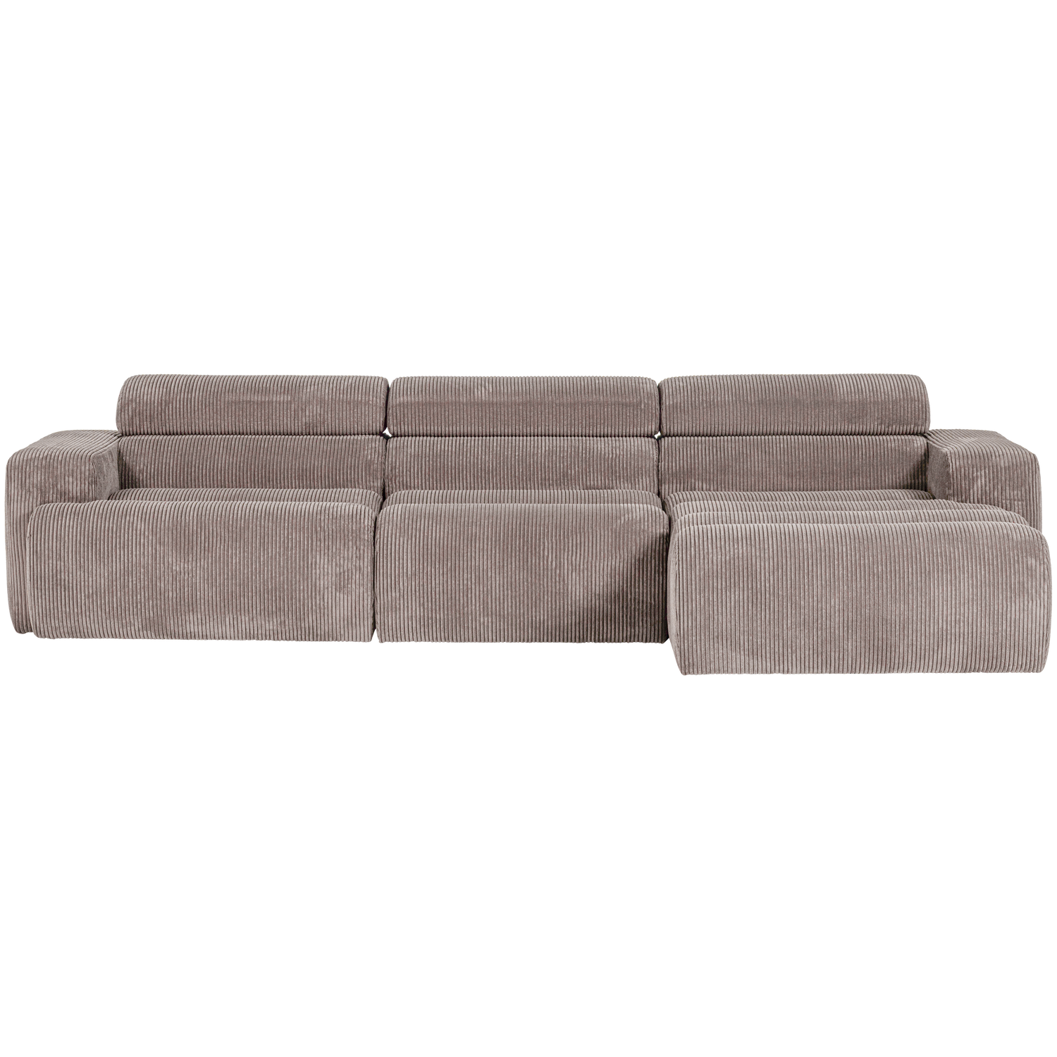 Woood | Chaise longue Novi rechts ribstof zand