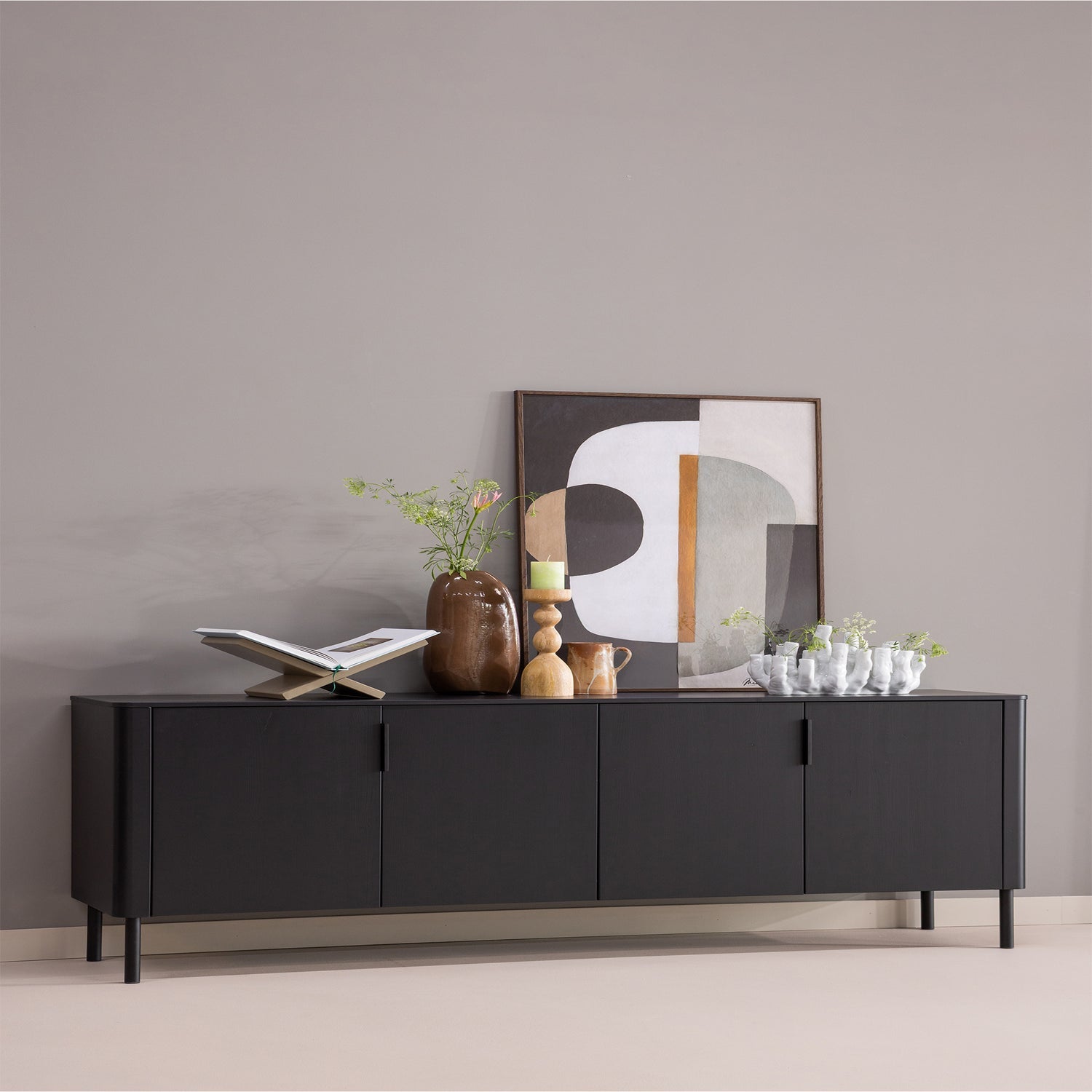 Woood | Dressoir Gunnar 200cm matzwart