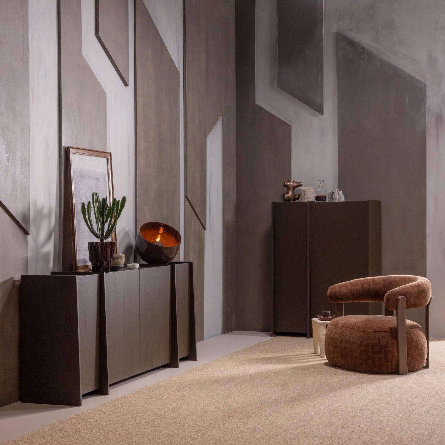 Woood | Fauteuil Foon 3d structuurstof bruin