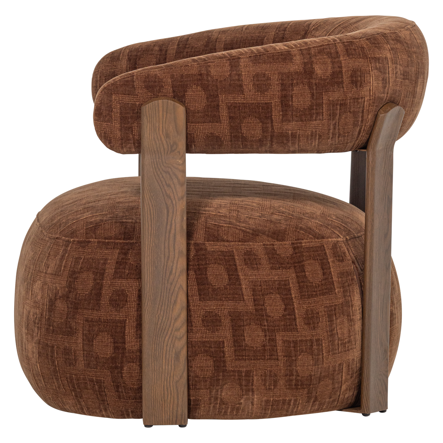 Woood | Fauteuil Foon 3d structuurstof bruin
