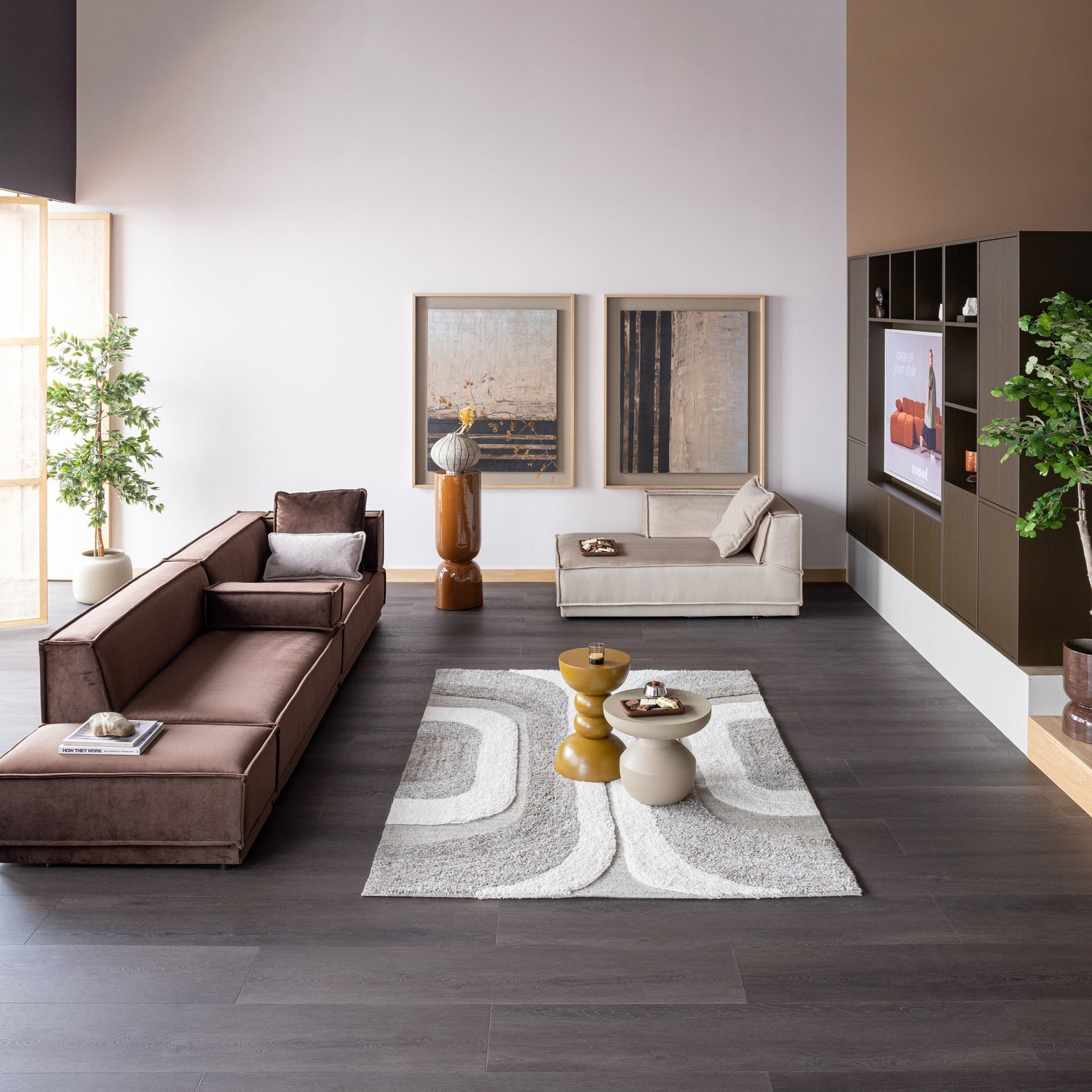 Woood | Vloerkleed Moro wol/katoen grijswit