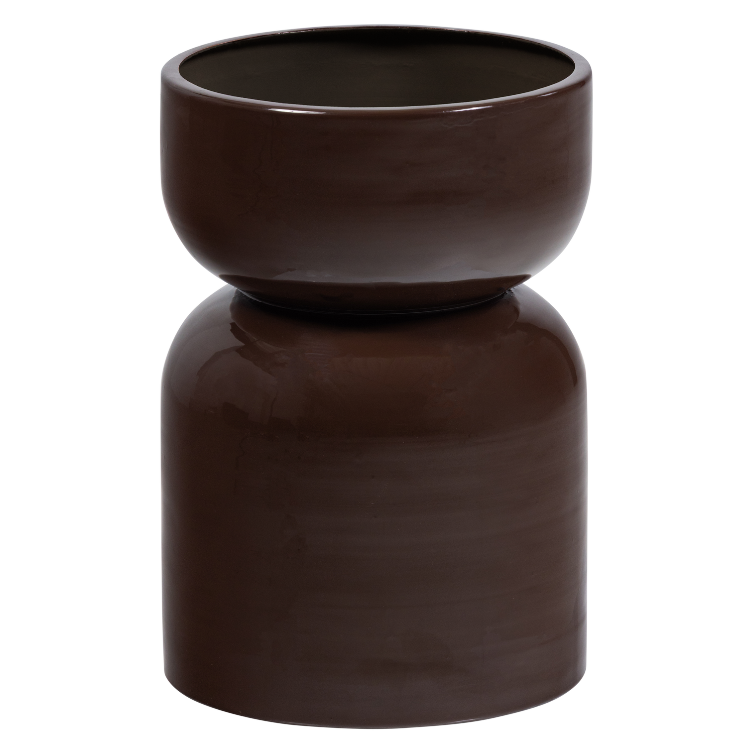 Woood | Pot Toval metaal hoogglans paars/bruin