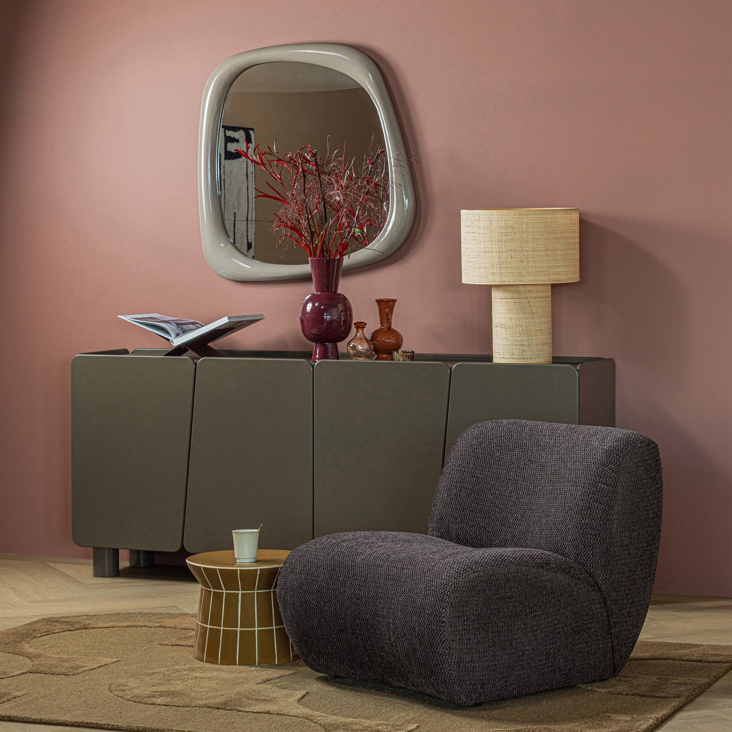 Woood | Fauteuil Nomu grove chenille antraciet