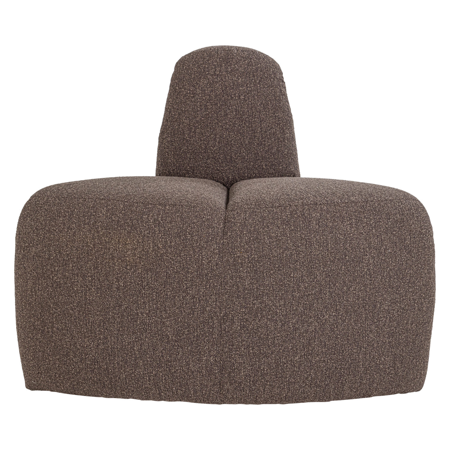 Woood | Eetbank Mojo hoek rond rugleuning boucle bruin melange