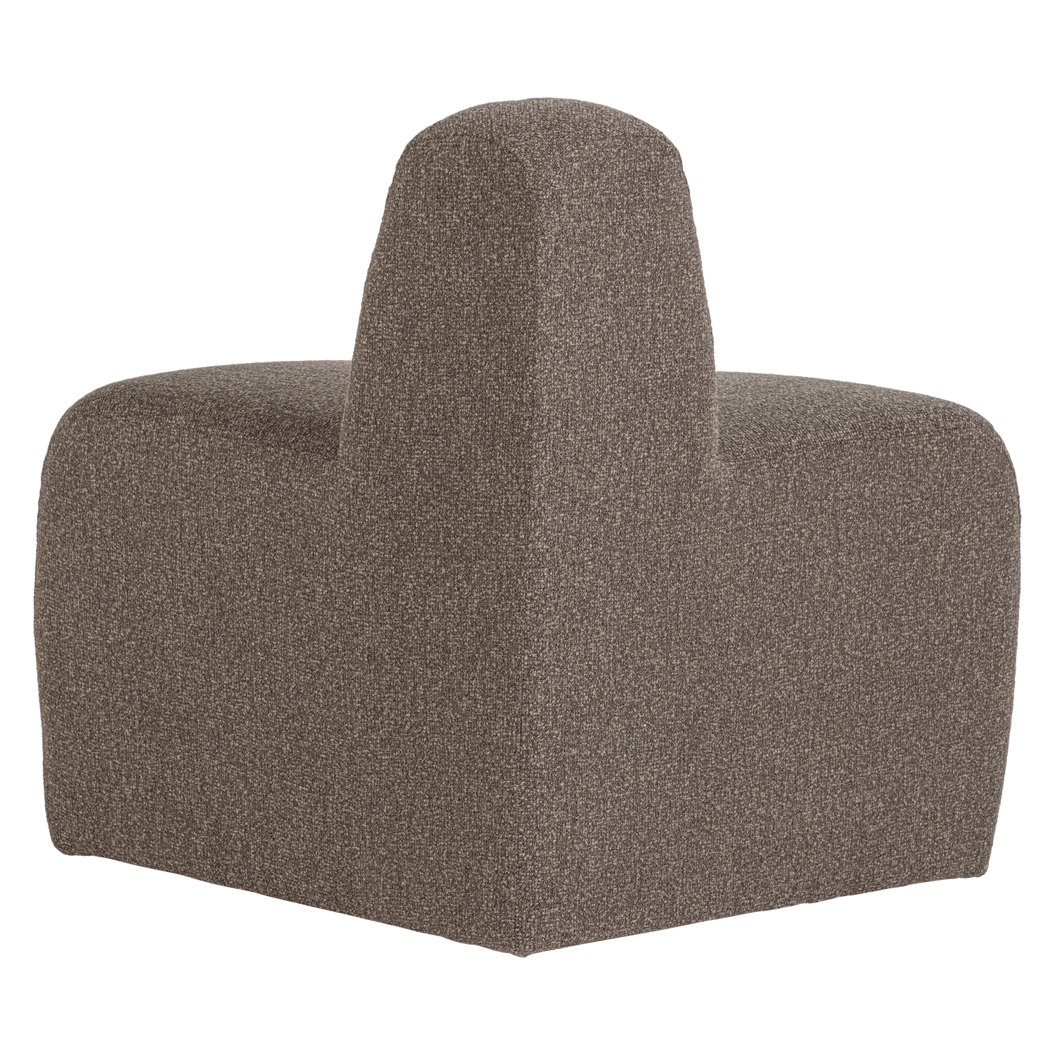 Woood | Eetbank Mojo hoek rond rugleuning boucle bruin melange